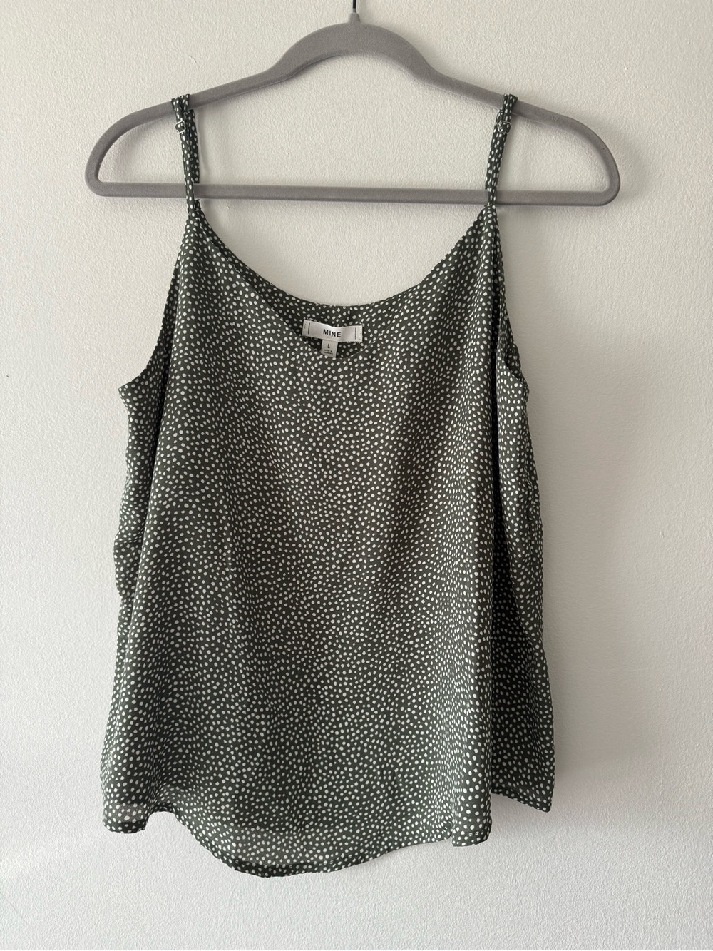 Mine Olive and White Dot Silk Cami